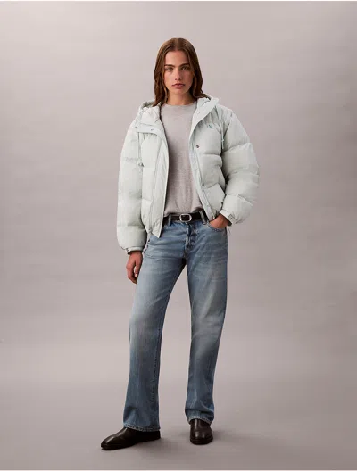 Calvin Klein Jeans Est.1978 Calvin Klein Women's Crinkle Nylon Detachable Sleeve Puffer Jacket In Blue