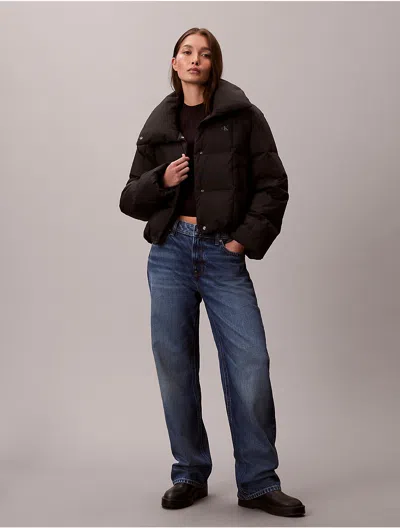 Calvin Klein Jeans Est.1978 Calvin Klein Women's Crinkle Nylon Puffer Jacket In Black