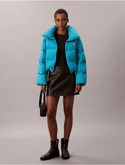 Calvin Klein Jeans Est.1978 Calvin Klein Women's Crinkle Nylon Puffer Jacket In Black