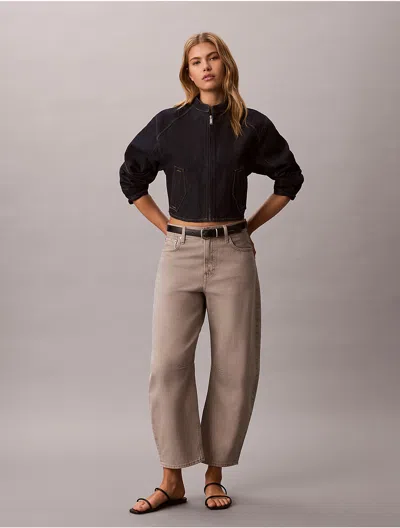 Calvin Klein Jeans Est.1978 Calvin Klein Women's Cropped Barrel Jeans In Black