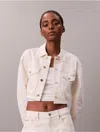 Calvin Klein Jeans Est.1978 Calvin Klein Women's Cropped Denim Trucker Jacket In Neutral