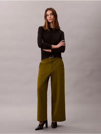 Calvin Klein Jeans Est.1978 Calvin Klein Women's Cropped Utility Pants In Green