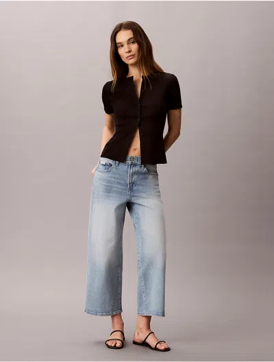 Calvin Klein Jeans Est.1978 Calvin Klein Women's Cropped Wide Leg Jeans In Multi