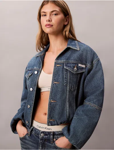 Calvin Klein Jeans Est.1978 Calvin Klein Women's Denim Bubble Jacket In Blue