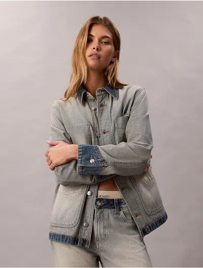 Calvin Klein Jeans Est.1978 Calvin Klein Women's Denim Chore Jacket In Gray