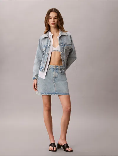 Calvin Klein Jeans Est.1978 Calvin Klein Women's Denim Logo Mini Skirt In Blue