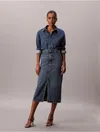 Calvin Klein Jeans Est.1978 Calvin Klein Women's Denim Maxi Carpenter Skirt In Blue