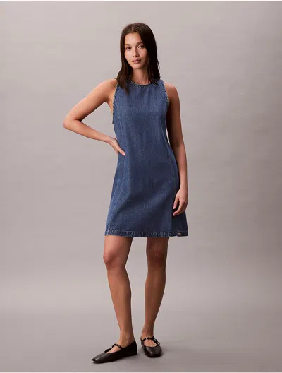 Calvin Klein Jeans Est.1978 Calvin Klein Women's Denim Mini Shift Dress In Blue