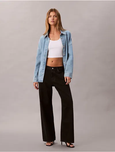 Calvin Klein Jeans Est.1978 Calvin Klein Women's Denim Relaxed Button-down Shirt In Blue