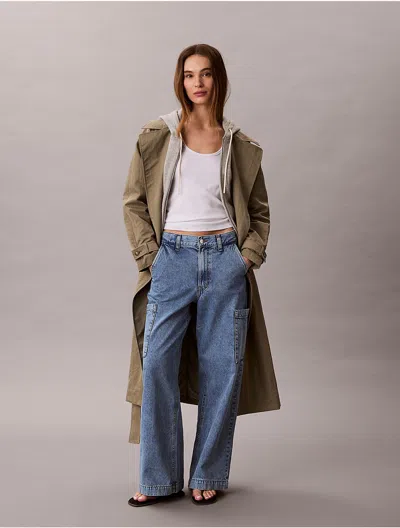 Calvin Klein Jeans Est.1978 Calvin Klein Women's Denim Relaxed Cargo Pants In Blue