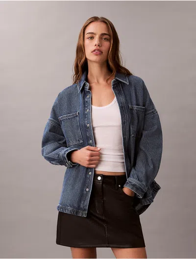 Calvin Klein Jeans Est.1978 Calvin Klein Women's Denim Utility Jacket In Blue