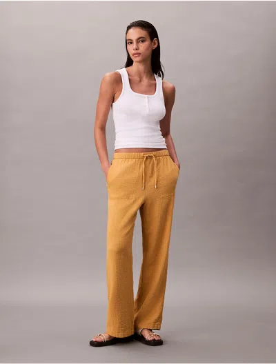 Calvin Klein Jeans Est.1978 Calvin Klein Women's Double Gauze Pull-on Pants In Brown