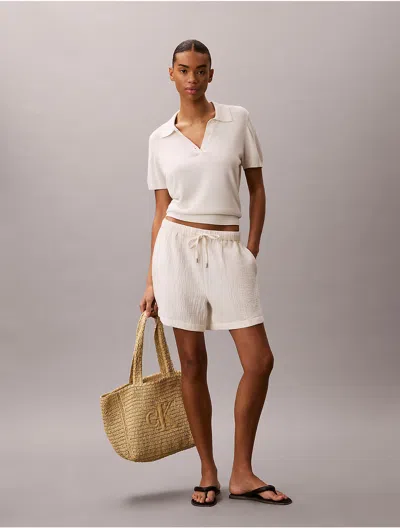 Calvin Klein Jeans Est.1978 Calvin Klein Women's Double Gauze Pull-on Shorts In White