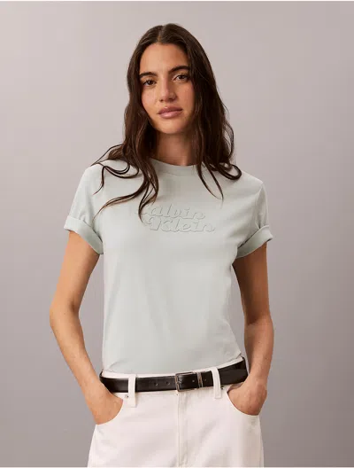 Calvin Klein Jeans Est.1978 Calvin Klein Women's Embossed Calvin Klein Logo Tee In Multi