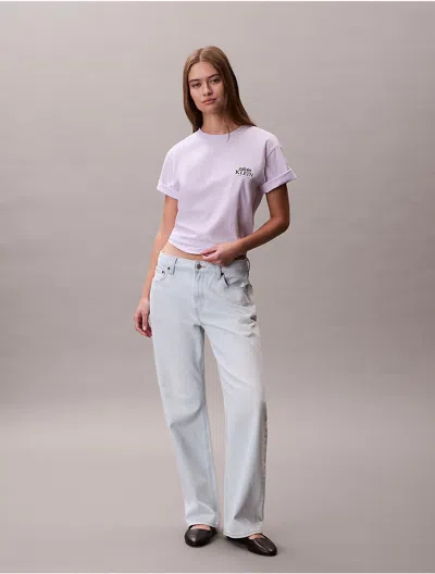 Calvin Klein Jeans Est.1978 Calvin Klein Women's Embroidered Logo Graphic Boxy T-shirt In Pink