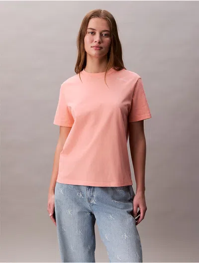 Calvin Klein Jeans Est.1978 Calvin Klein Women's Embroidered Script Logo Classic T-shirt In Pink
