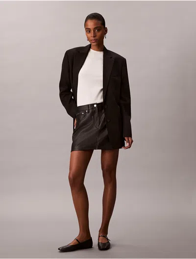 Calvin Klein Jeans Est.1978 Calvin Klein Women's Faux Leather 5-pocket Mini Skirt In Black
