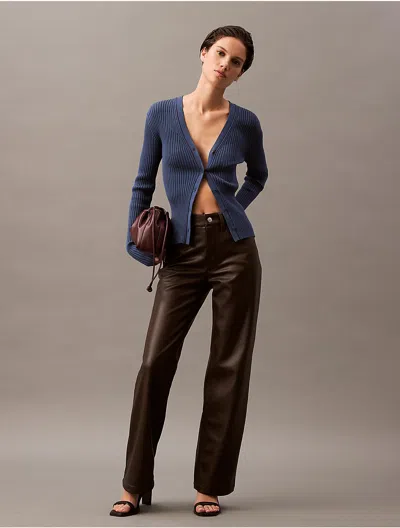 Calvin Klein Jeans Est.1978 Calvin Klein Women's Faux Leather 90s Pants In Brown