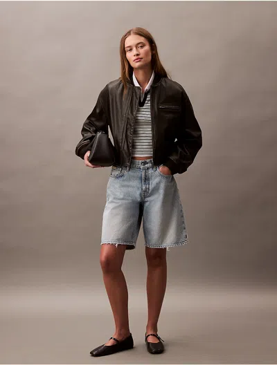 Calvin Klein Jeans Est.1978 Calvin Klein Women's Faux Leather Bomber Jacket