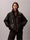 Calvin Klein Jeans Est.1978 Calvin Klein Women's Faux Leather Puffer Jacket In Black