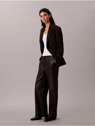 Calvin Klein Jeans Est.1978 Calvin Klein Women's Faux Leather Relaxed Pants In Black