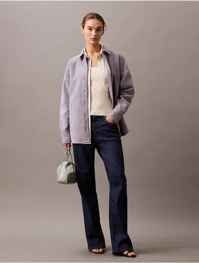 Calvin Klein Jeans Est.1978 Calvin Klein Women's Flannel Relaxed Shirt Jacket In Gray