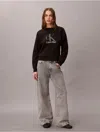 Calvin Klein Jeans Est.1978 Calvin Klein Women's Fleece Logo Graphic Relaxed Sweatshirt In Black