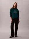 Calvin Klein Jeans Est.1978 Calvin Klein Women's Fleece Logo Graphic Relaxed Sweatshirt In Green