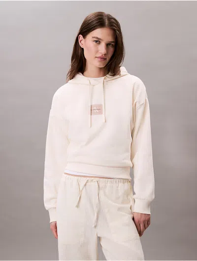 Calvin Klein Jeans Est.1978 Calvin Klein Women's Fleece Logo Patch Cropped Hoodie