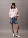 Calvin Klein Jeans Est.1978 Calvin Klein Women's Fleece Monogram Logo Relaxed Sweatshirt In Pink
