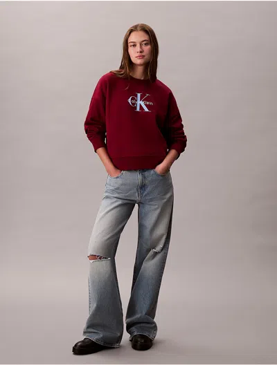 Calvin Klein Jeans Est.1978 Calvin Klein Women's Fleece Monogram Logo Relaxed Sweatshirt