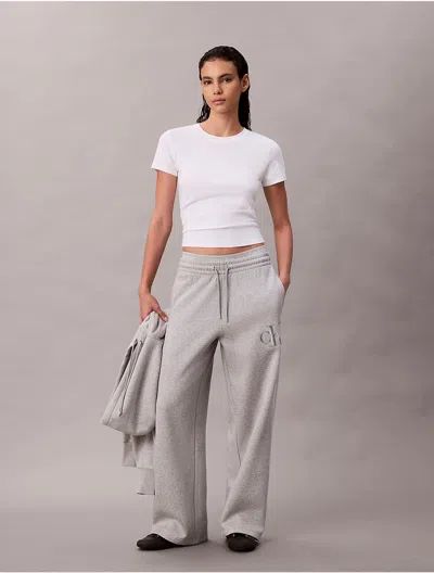 Calvin Klein Jeans Est.1978 Calvin Klein Women's Fleece Sequin Monogram Sweatpants In Gray