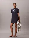 Calvin Klein Jeans Est.1978 Calvin Klein Women's Floral Graphic Mini T-shirt Dress In Blue Nights