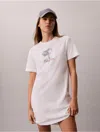 Calvin Klein Jeans Est.1978 Calvin Klein Women's Floral Graphic Mini T-shirt Dress In Bright White