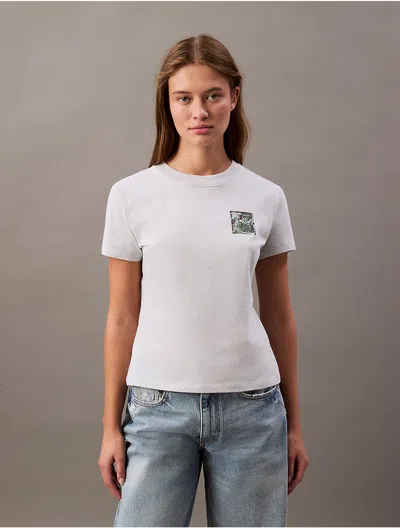 Calvin Klein Jeans Est.1978 Calvin Klein Women's Floral Monogram Logo Graphic Slim T-shirt