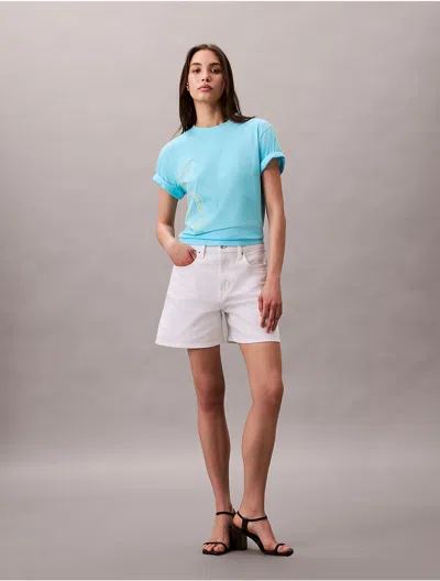 Calvin Klein Jeans Est.1978 Calvin Klein Women's Floral Sketch Graphic Boxy T-shirt In White