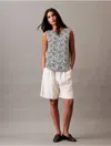 Calvin Klein Jeans Est.1978 Calvin Klein Women's Flowing Printed Sleeveless Top In White