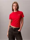 Calvin Klein Jeans Est.1978 Calvin Klein Women's Foil Logo Graphic Slim T-shirt In Red