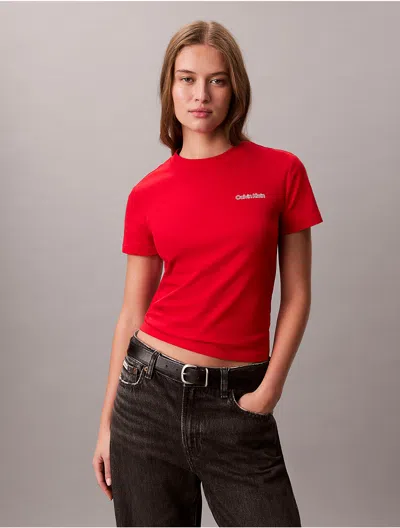 Calvin Klein Jeans Est.1978 Calvin Klein Women's Foil Logo Graphic Slim T-shirt In Red