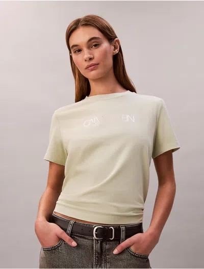 Calvin Klein Jeans Est.1978 Calvin Klein Women's Foil Logo Slim T-shirt In Neutral