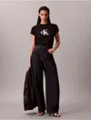 Calvin Klein Jeans Est.1978 Calvin Klein Women's Foil Monologo Classic T-shirt In Black