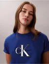 Calvin Klein Jeans Est.1978 Calvin Klein Women's Foil Monologo Classic T-shirt In Blue