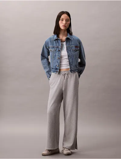 Calvin Klein Jeans Est.1978 Calvin Klein Women's French Terry Wide Leg Sweatpants In Blue