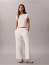 Calvin Klein Jeans Est.1978 Calvin Klein Women's French Terry Wide Leg Sweatpants In White