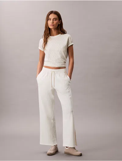 Calvin Klein Jeans Est.1978 Calvin Klein Women's French Terry Wide Leg Sweatpants In White