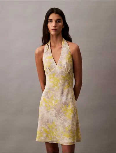 Calvin Klein Jeans Est.1978 Calvin Klein Women's Georgette Halter Neck Mini Dress