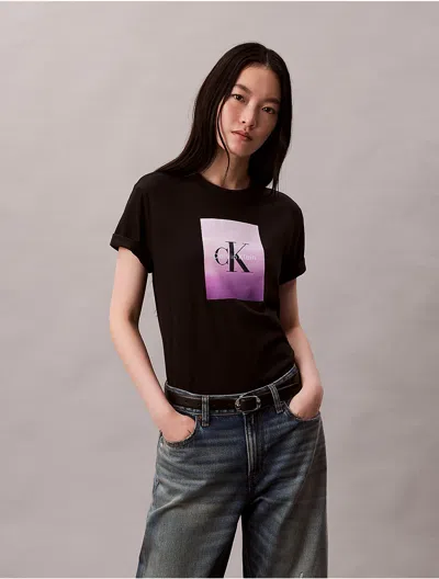 Calvin Klein Jeans Est.1978 Calvin Klein Women's Gradient Monologo Graphic Classic T-shirt In Black
