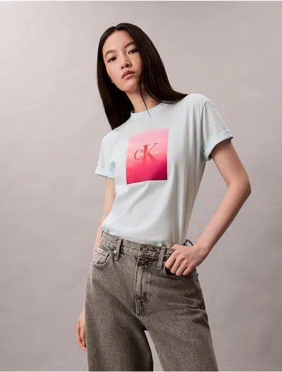 Calvin Klein Jeans Est.1978 Calvin Klein Women's Gradient Monologo Graphic Classic T-shirt In Green