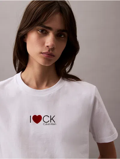 Calvin Klein Jeans Est.1978 Calvin Klein Women's Heart Logo Classic T-shirt In White
