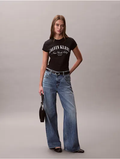 Calvin Klein Jeans Est.1978 Calvin Klein Women's Heritage Classic Baby Tee In Black